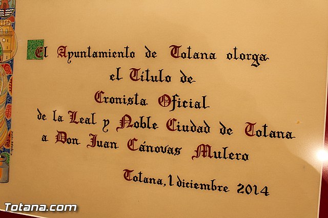Juan Cnovas Mulero, Cronista Oficial de la Leal y Noble Ciudad de Totana - 2