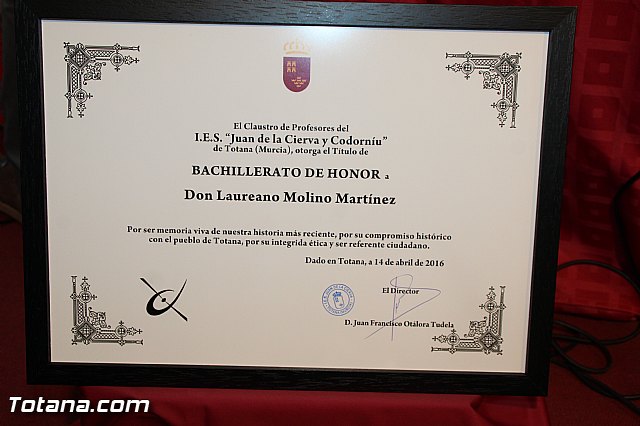 Bachillerato de Honor - Laureano Molino Martnez  - 2