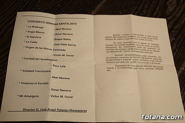 Concierto de Marchas Pasionarias. Agrupacin Musical de Totana - Semana Santa 2019 - 91