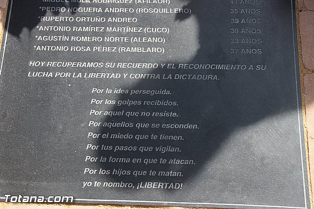 Acto institucional de descubrimiento de la lpida en memoria de los 11 fusilados de Totana y Aledo en octubre 1939 - 81