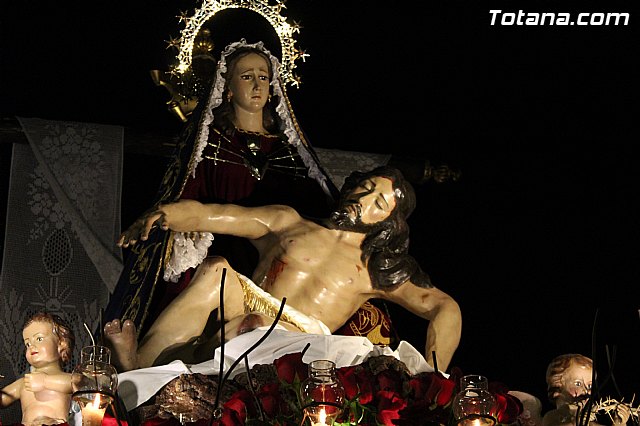 Procesin del Santo Entierro (Recogida) - Viernes Santo noche - Semana Santa Totana 2015 - 350